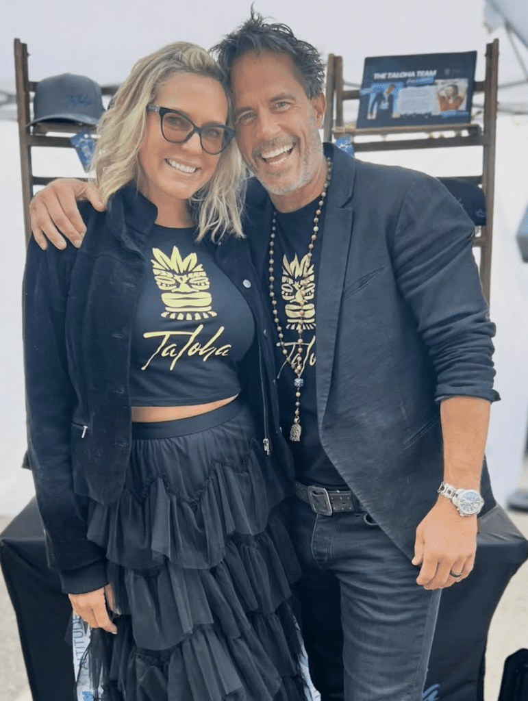 shawn christian and ari zucker together in taloha shirts at booth